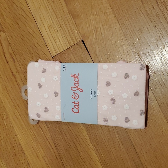 Cat & Jack Other - Girls flower and heart tights